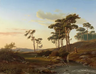 Crépuscule avec berger